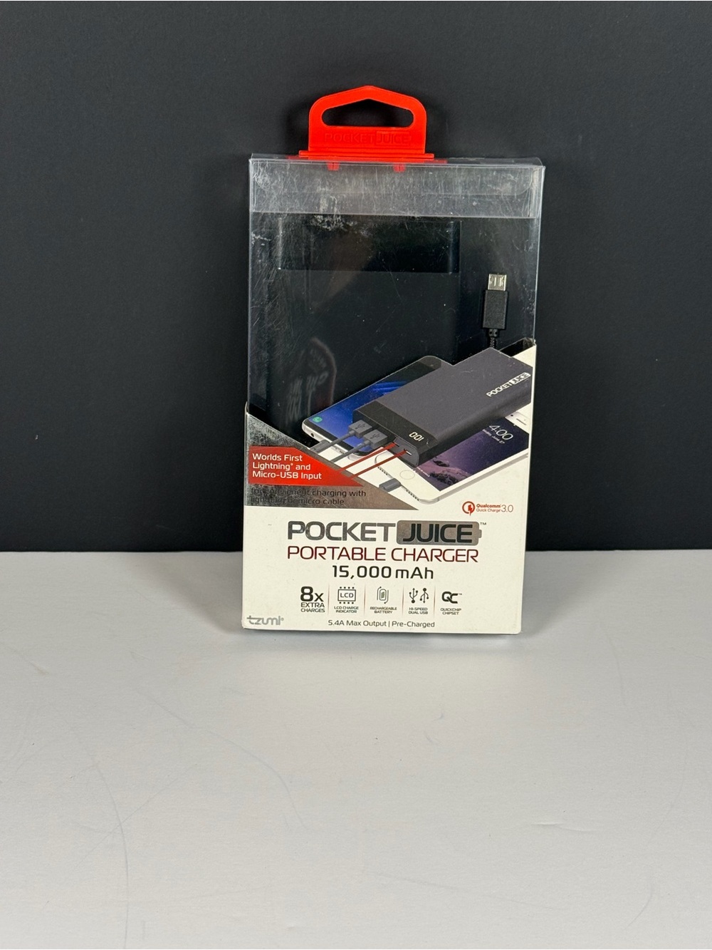 🔋 NIB Tzumi Pocket Juice 15,000mAh Fast Charging Power Bank